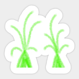 Green watercolor coconut tress art Sticker